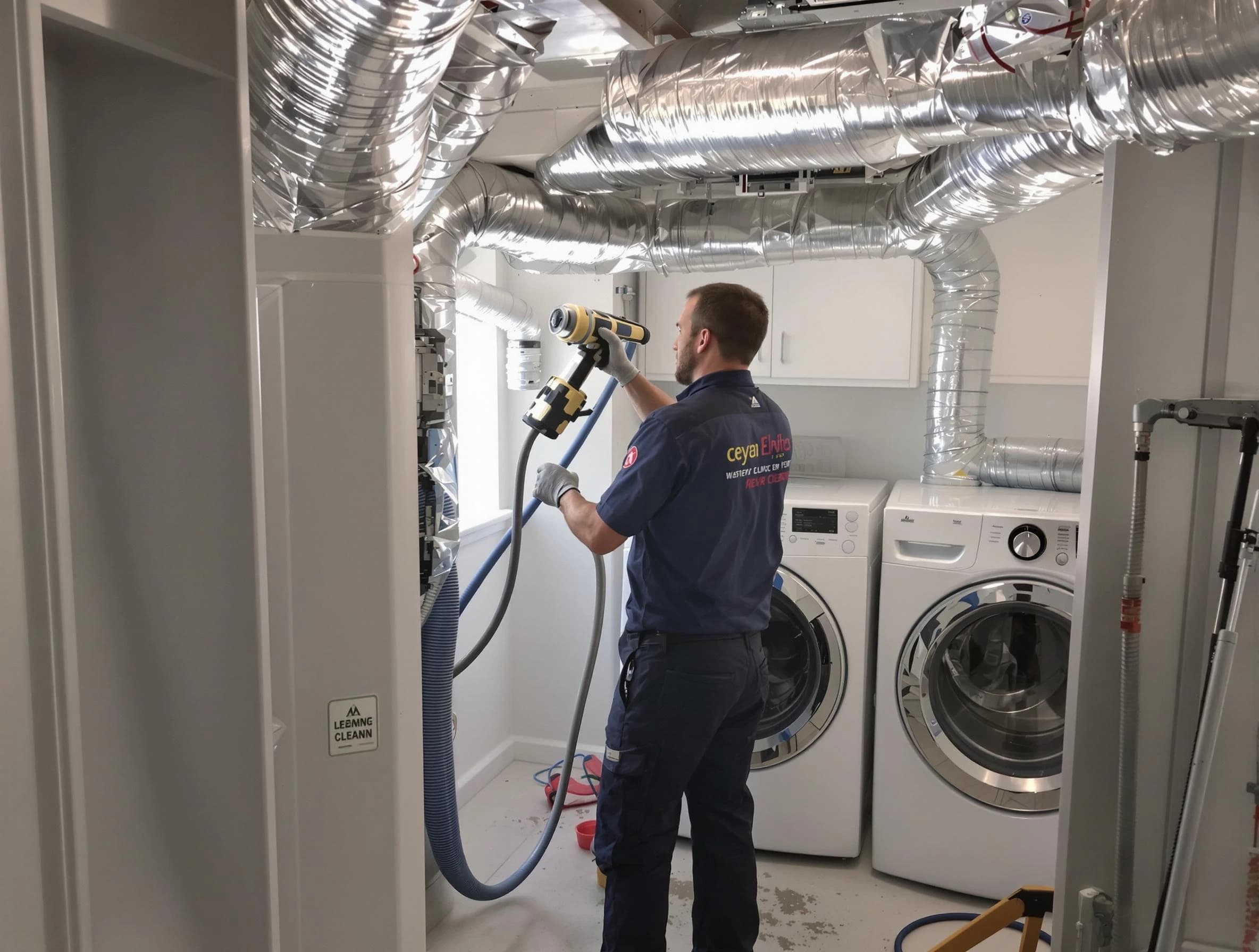 Perry Dryer Vent Cleaning specialist using advanced equipment for thorough duct cleaning in Perry