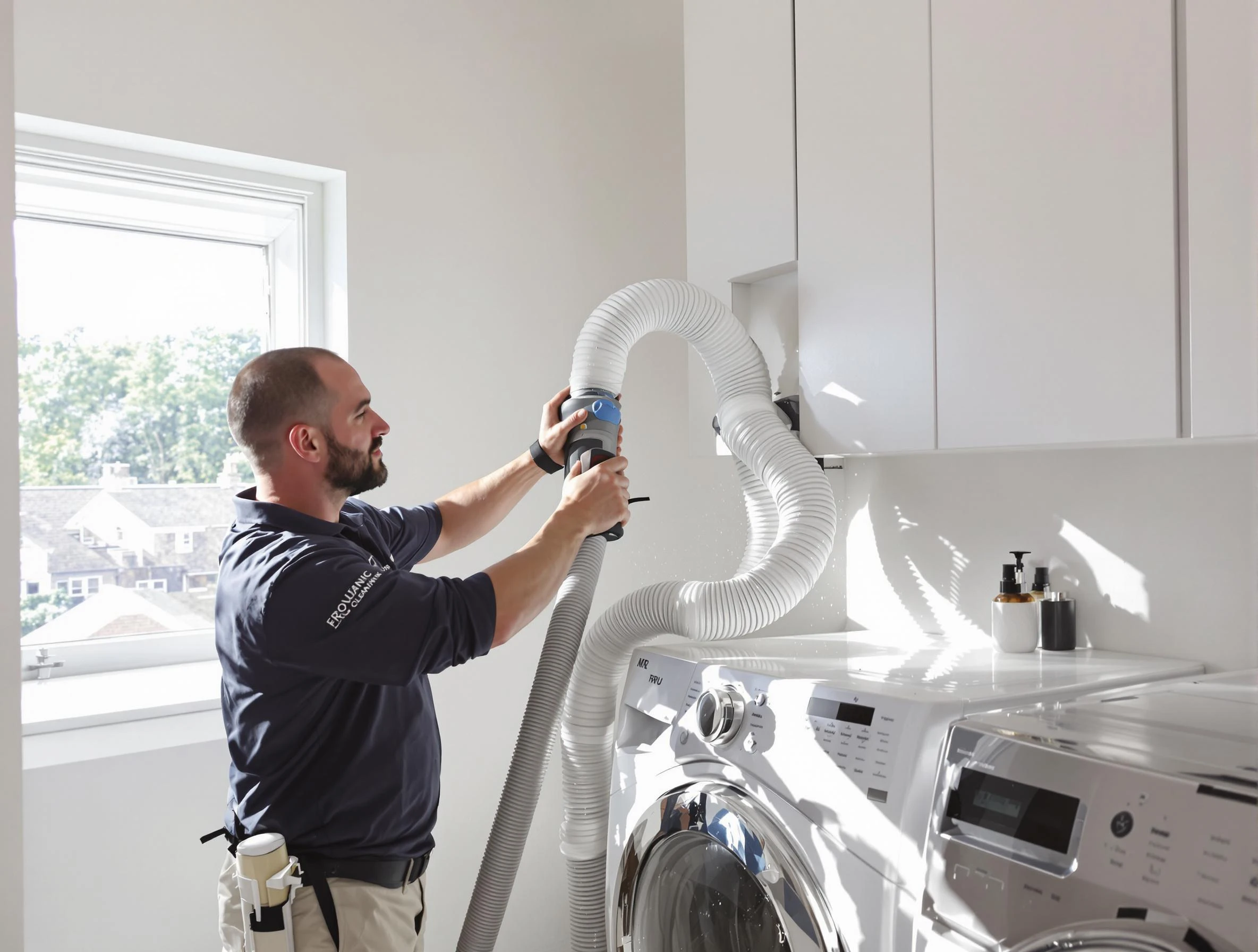 Certified Perry Dryer Vent Cleaning technician performing dryer vent cleaning in Perry